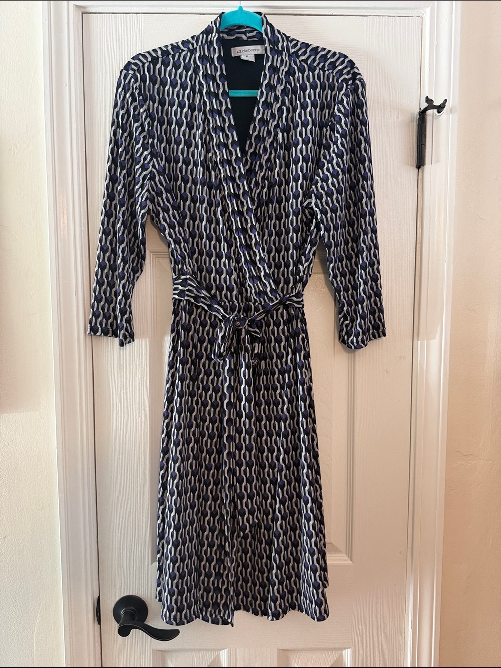 Liz Claiborne purple Geometric Wrap Dress